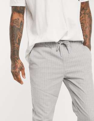 pinstripe smart joggers