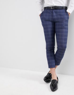 navy skinny cropped trousers