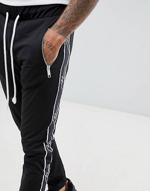 fit sweatpants taping detail in black | ASOS