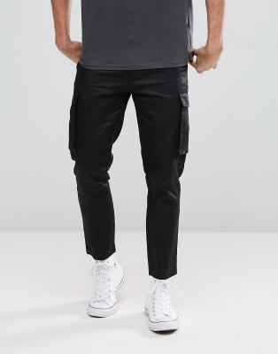 black slim fit cargo pants