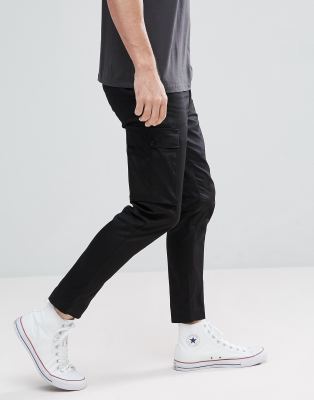 boohooMAN Slim Fit Cargo Trousers In 
