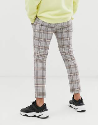 smart checked jogger trouser