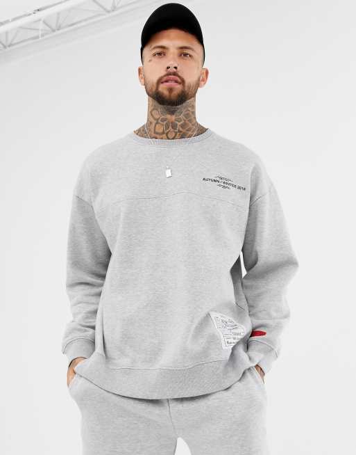 Boohooman discount grey sweatshirt