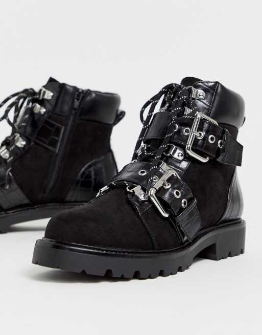 Borceguíes en negro Avenue de ASOS DESIGN Wide Fit, 2 de 4