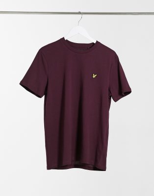 фото Бордовая футболка с маленьким логотипом lyle & scott-красный