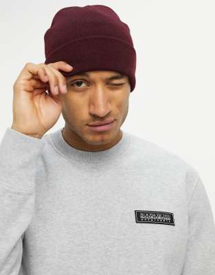 Бордовая шапка-бини Bershka-Красный