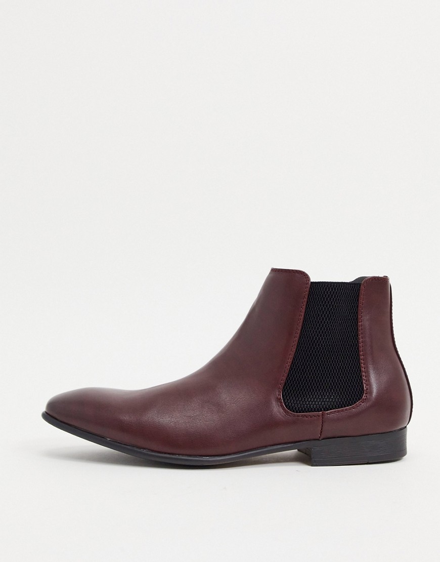 фото Бордовые ботинки челси в строгом стиле truffle collection-красный