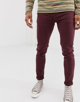 фото Бордовые джинсы скинни asos design-красный