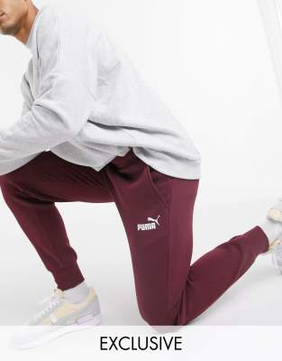 фото Бордовые джоггеры с логотипом puma essentials-красный