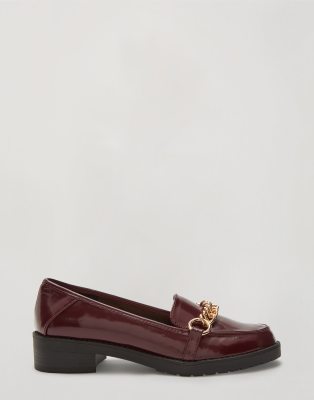 Туфли для офиса  Asos Бордовые лоферы с цепочкой Miss Selfridge-Красный