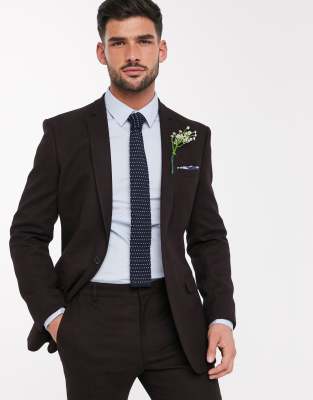 Облегающие костюмы Бордовый приталенный пиджак ASOS DESIGN wedding-Красный