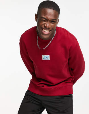 Cвитшоты  Asos Бордовый свитшот с нашивкой из ткани Topman-Красный