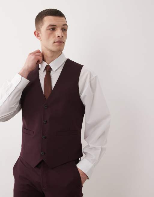 ASOS DESIGN – Bordowy garnitur o obcisłym kroju, 4 z 4