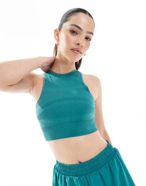 Born Living Yoga - Alana - Naadloze sportbeha in groen - view 1