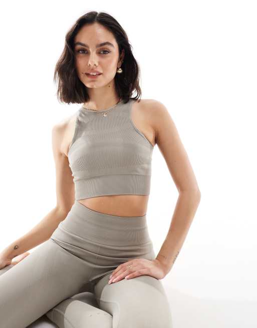 Born Living Yoga - Alana - Reggiseno sportivo senza cuciture color fungo