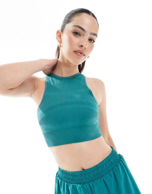 Born Living Yoga - Alana - Soutien-gorge de sport sans coutures - Vert Biscay