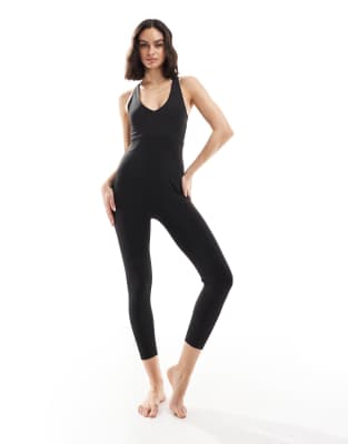 Born Living Yoga - Bimba - Sport-Jumpsuit in Schwarz mit herausnehmbaren Einlagen