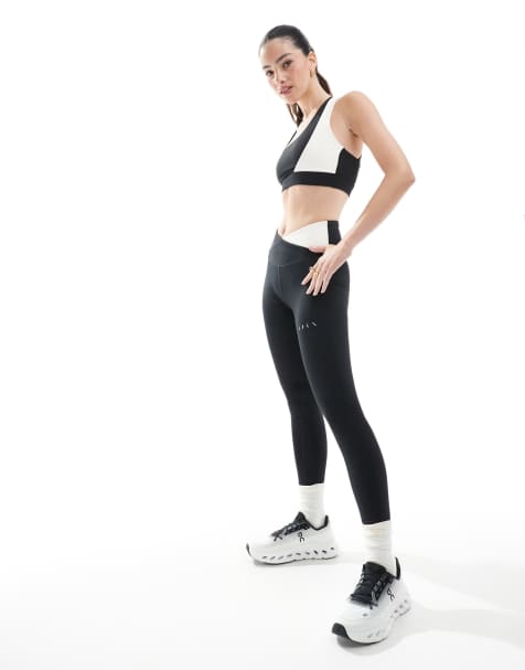 Born Living Yoga - Cleo - Leggings capri neri e bianco gesso - view 1