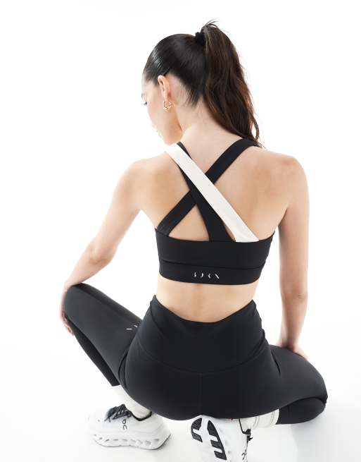 Born Living Yoga - Cleo - Soutien-gorge sport à maintien élevé - Noir et blanc craie