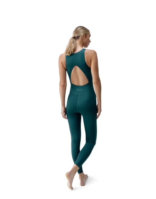 Born Living Yoga - Corpo - Tuta jumpsuit sportiva verde intenso con imbottiture rimovibili