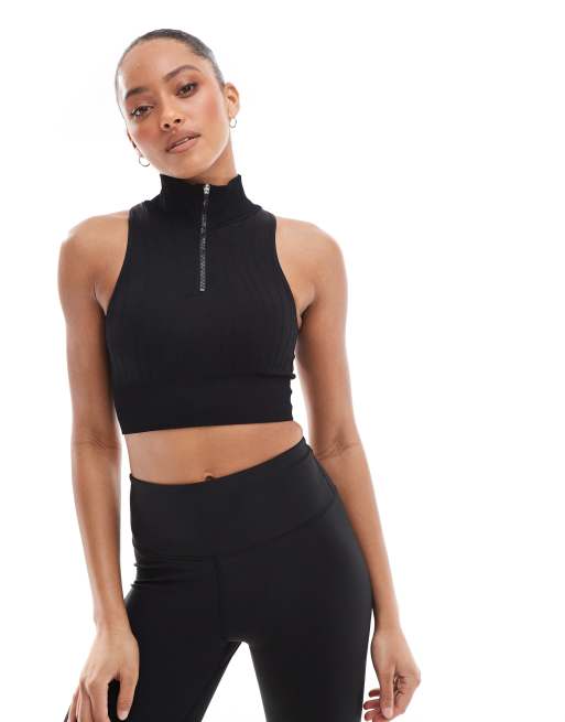 Born Living Yoga – Dandara – Nahtloser Sport-BH in Schwarz mit abnehmbaren Pads