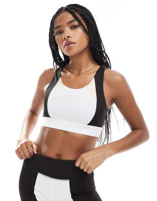 Born Living Yoga - Fiorella - Sport-BH in Schwarz/Steinbeige mit herausnehmbarer Wattierung-Bunt