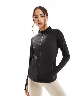 Born Living Yoga - India - Nahtlose Sportjacke in Schwarz