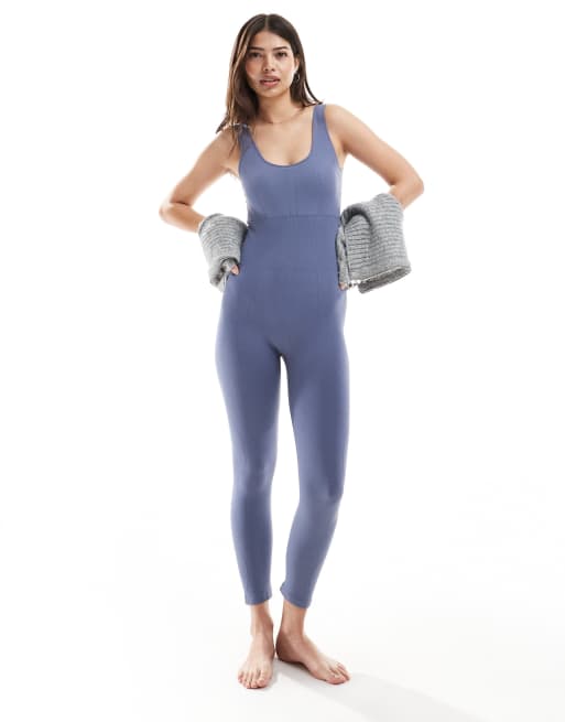 Born Living Yoga - Kumar - Combinaison sans coutures à bonnets ajustables - Bleu foncé