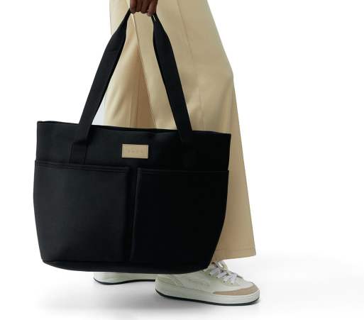 Born Living Yoga - Nest - Borsa shopping elegante nera/legno
