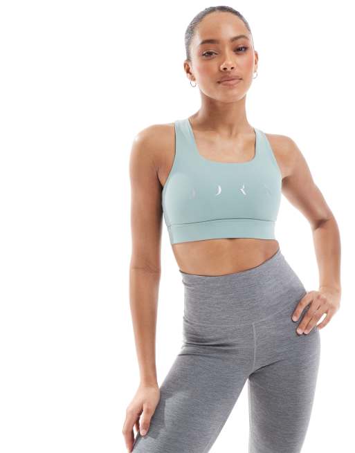 Born Living Yoga – Night – Sport-BH in Jadegrau mit hoher Stützkraft
