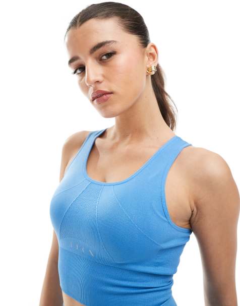 Born Living Yoga - Urdhva - Reggiseno sportivo senza cuciture blu celadon a supporto elevato - view 1