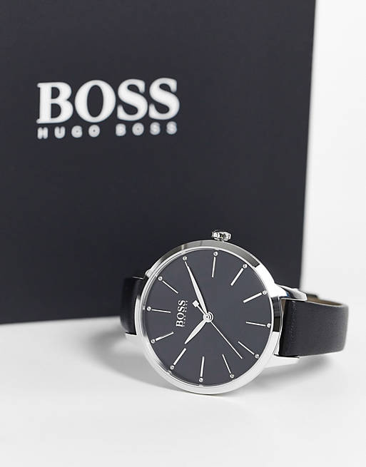 Boss – 1502609 – Czarny damski zegarek na skórzanym pasku