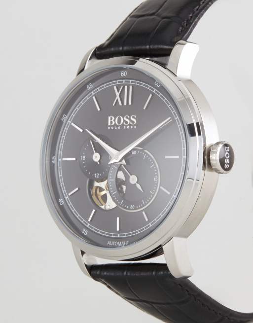 BOSS 1513504 Signature Leather Watch In Black