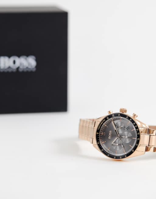 Hugo boss trophy watch rose outlet gold