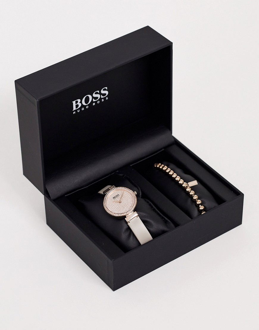 BOSS - 1570094 Celebration - Cadeauset met horloge en armband-Zilver