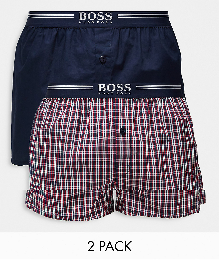 BOSS 2 pack woven boxers in red