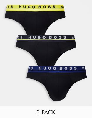 BOSS 3 pack briefs in black