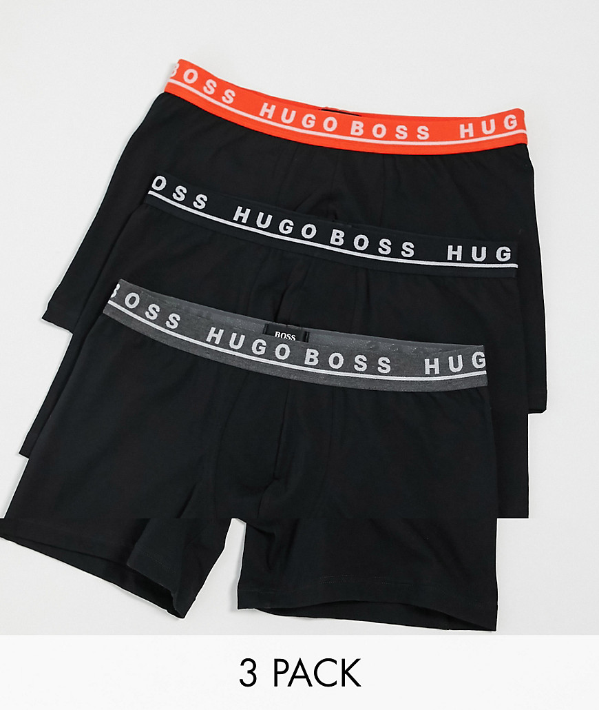 BOSS 3 pack logo boxers in black
