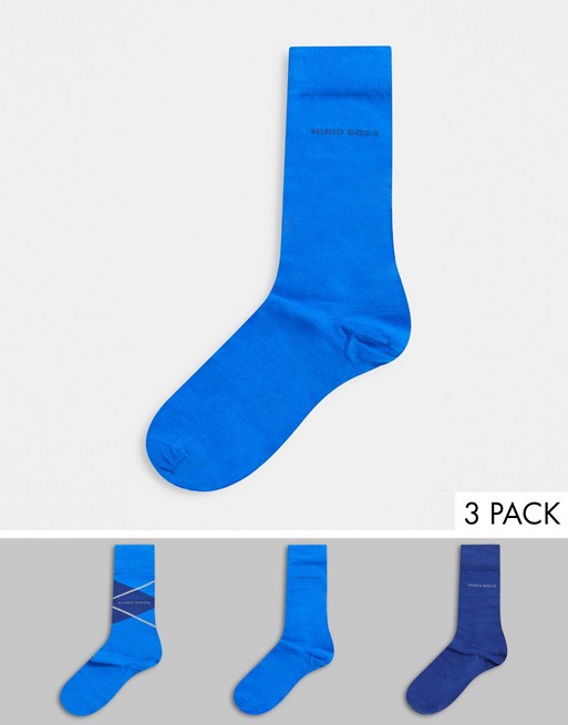 BOSS 3 pack socks gift set in blue