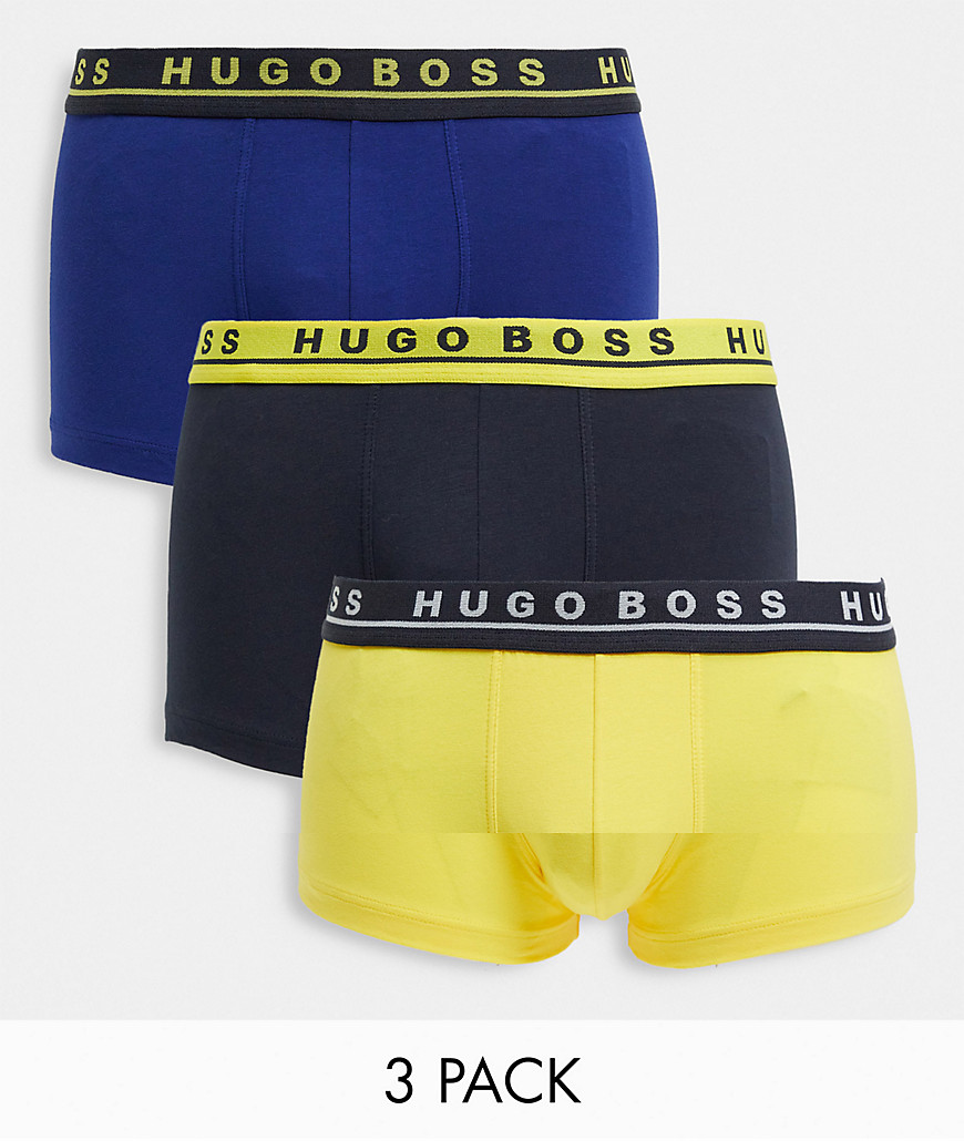 BOSS 3 pack trunks in navy/ blue/ yellow-Multi