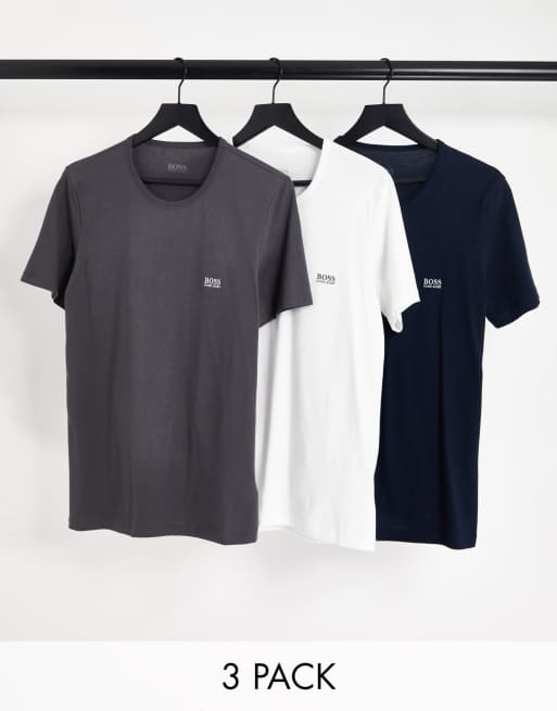 BOSS – 3er-Pack T-Shirts in Weiß/Grau/Schwarz