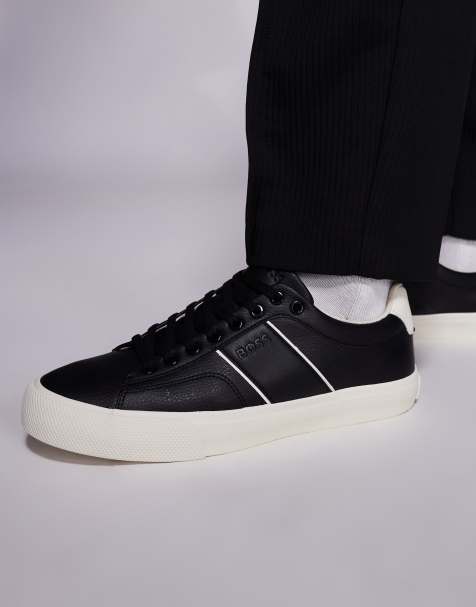Boss Aiden trainer in black with contrast detailing - view 1