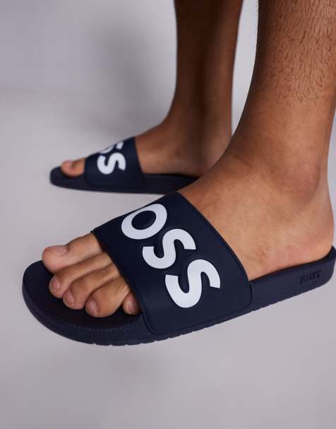 BOSS - Aryeh - Slippers in marineblauw - view 1