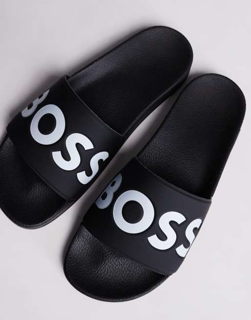 BOSS - Aryeh - Slippers in zwart