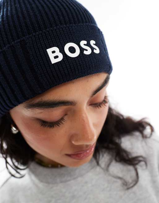 BOSS – Asic – Fischermütze in Marineblau mit weißem Logo, 2 von 4