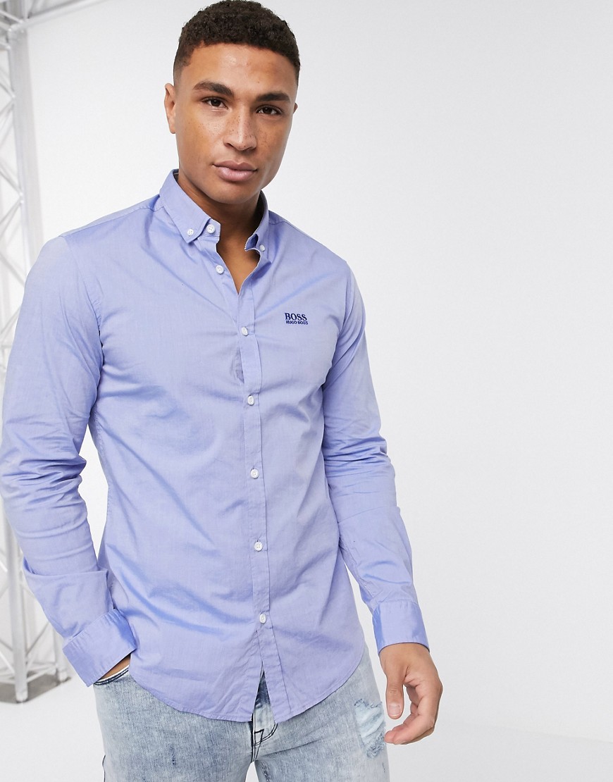 BOSS Athleisure – Biado – Långärmad skjorta med knappar-Blå