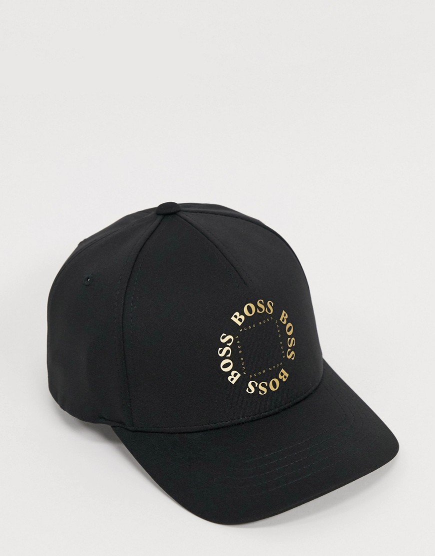 Boss Athleisure circle cap in black