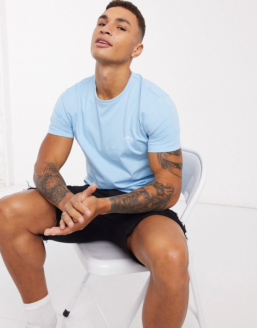 BOSS Athleisure curved t-shirt-Blue