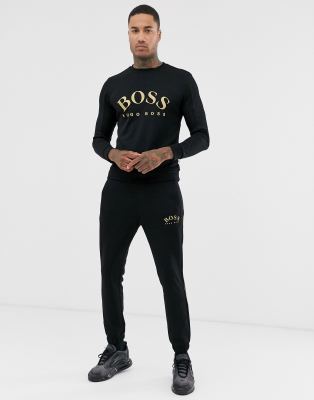 boss black and gold joggers