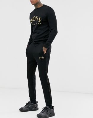 boss tracksuit black and gold